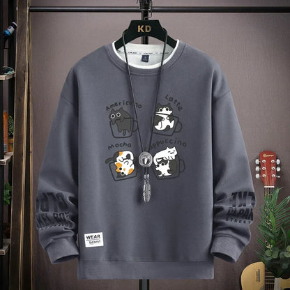 ALVARDE Kahve Desenli Sweatshirt