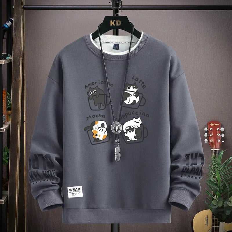 ALVARDE Kahve Desenli Sweatshirt