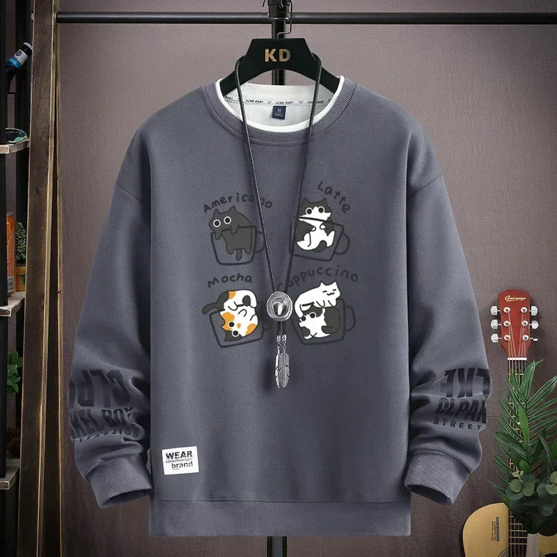 ALVARDE Kahve Desenli Sweatshirt