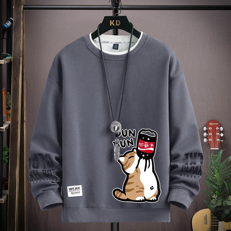 ALVARDE Kedi Desenli  Sweatshirt