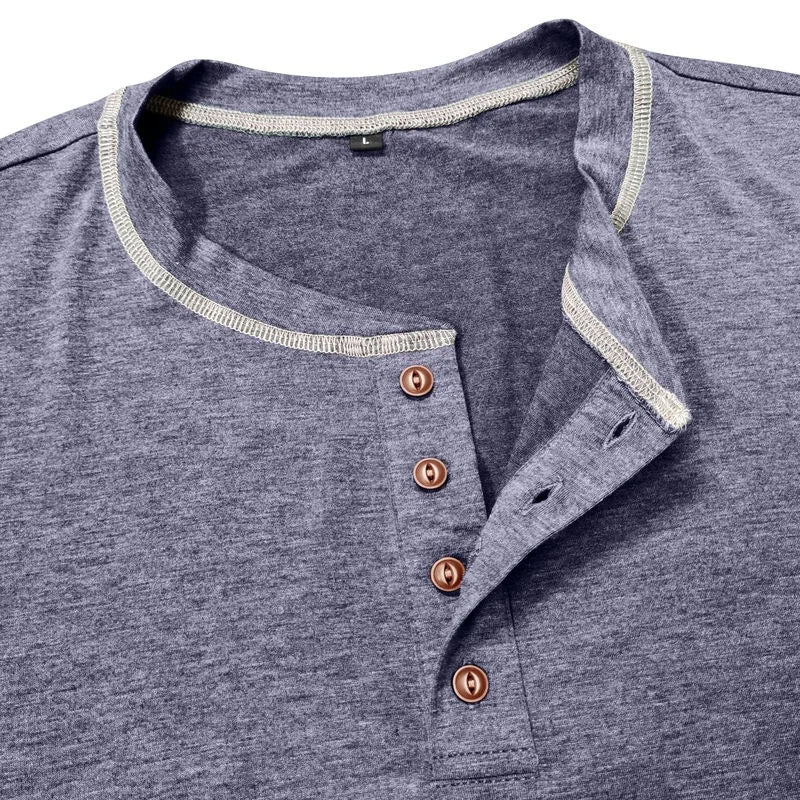 ALVARDE Henley Neck Uzun Kollu T-shirt