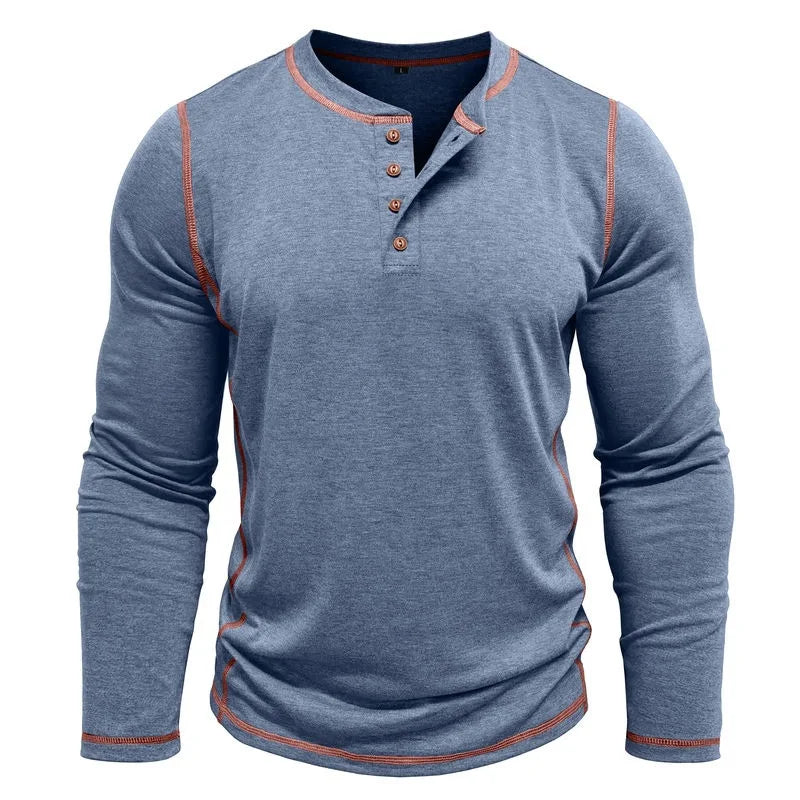 ALVARDE Henley Neck Uzun Kollu T-shirt