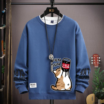 ALVARDE Kedi Desenli  Sweatshirt
