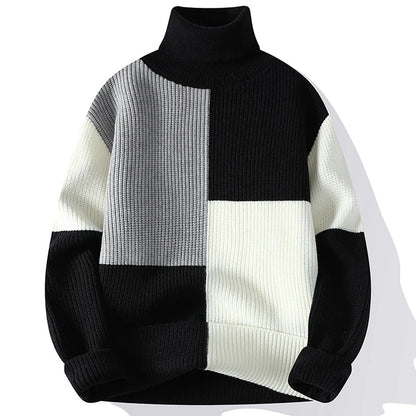 ALVARDE Patchwork Balıkçı Yaka Kazak