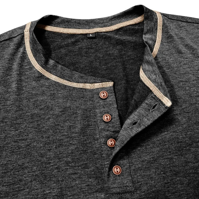 ALVARDE Henley Neck Uzun Kollu T-shirt