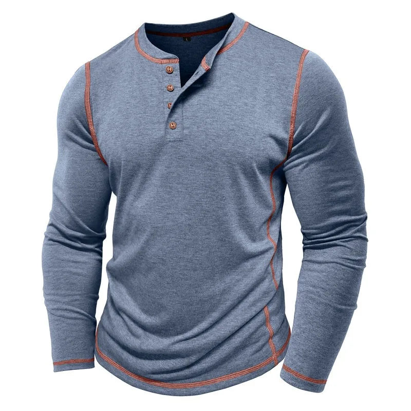 ALVARDE Henley Neck Uzun Kollu T-shirt
