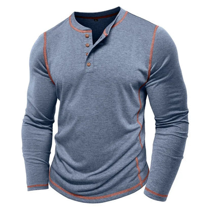 ALVARDE Henley Neck Uzun Kollu T-shirt