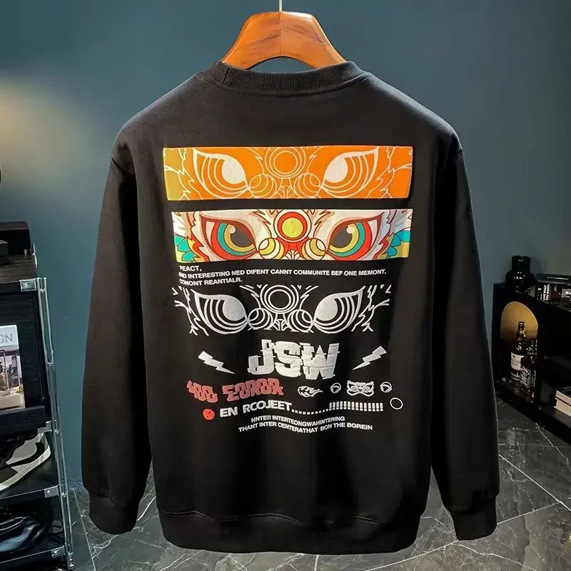 ALVARDE Japan Aslan Figür Baskılı Sweatshirt