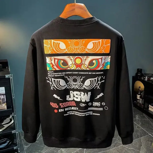 ALVARDE Japan Aslan Figür Baskılı Sweatshirt