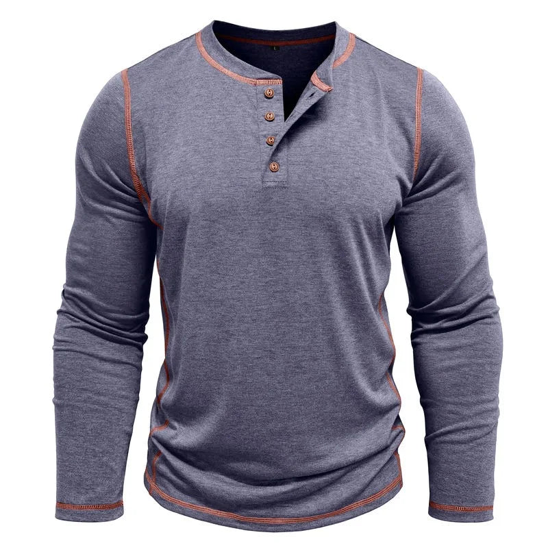ALVARDE Henley Neck Uzun Kollu T-shirt