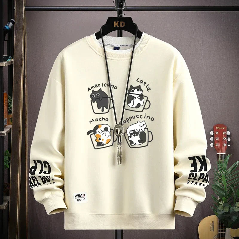 ALVARDE Kahve Desenli Sweatshirt