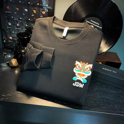 ALVARDE Japan Aslan Figür Baskılı Sweatshirt