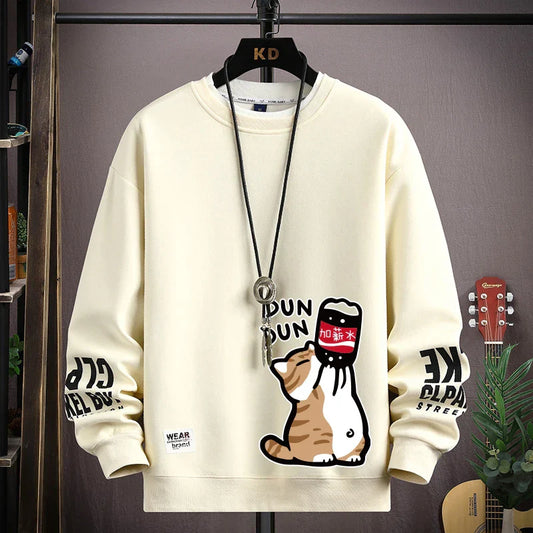 ALVARDE Kedi Desenli  Sweatshirt