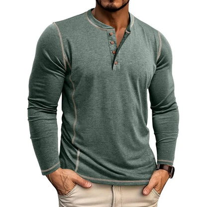 ALVARDE Henley Neck Uzun Kollu T-shirt