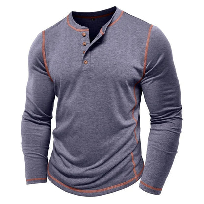 ALVARDE Henley Neck Uzun Kollu T-shirt