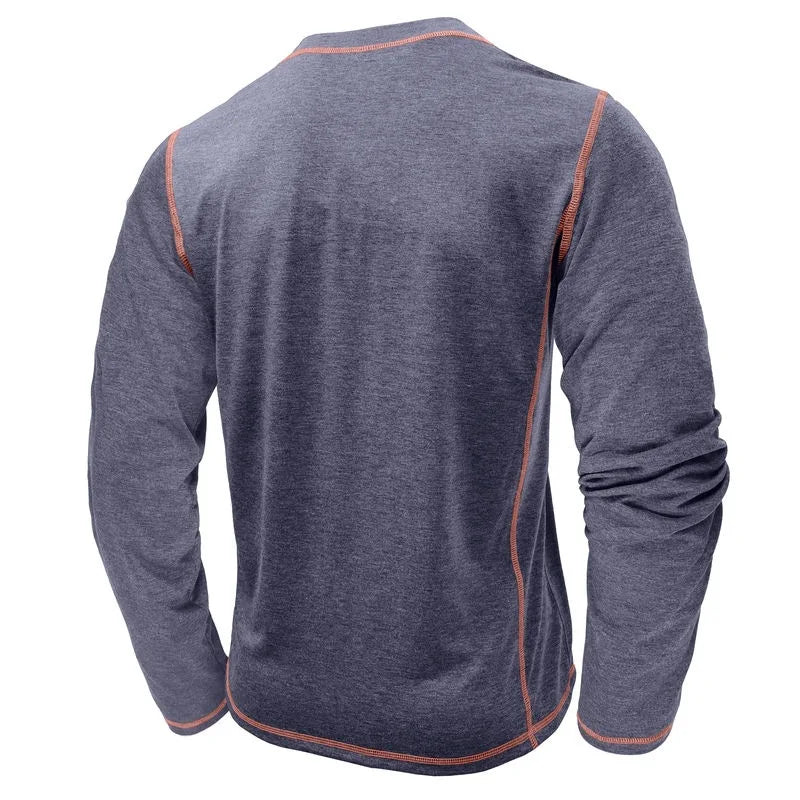 ALVARDE Henley Neck Uzun Kollu T-shirt