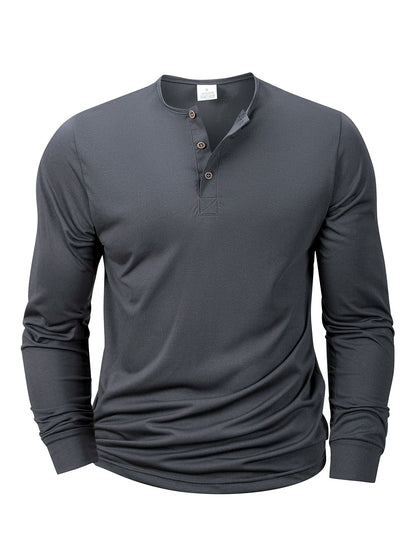 ALVARDE Uzun Kollu Henley T-shirt