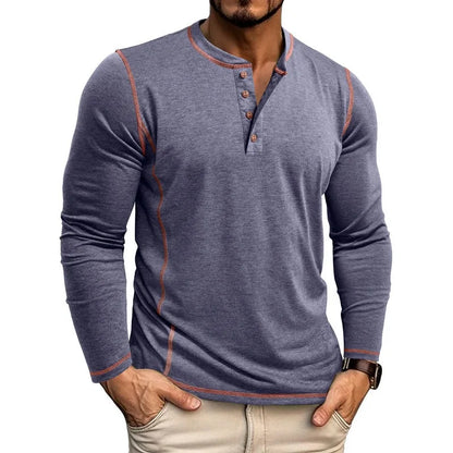 ALVARDE Henley Neck Uzun Kollu T-shirt
