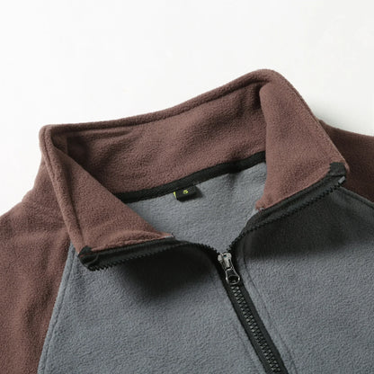 ALVARDE Zipper Patchwork Sweatshirt
