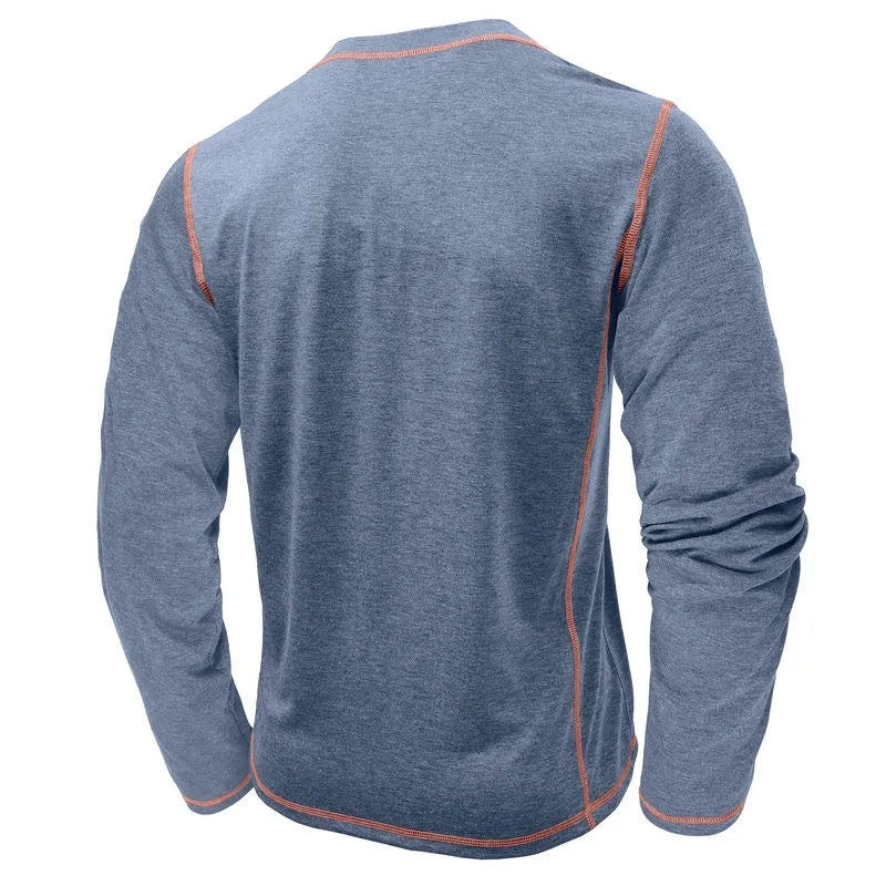 ALVARDE Henley Neck Uzun Kollu T-shirt