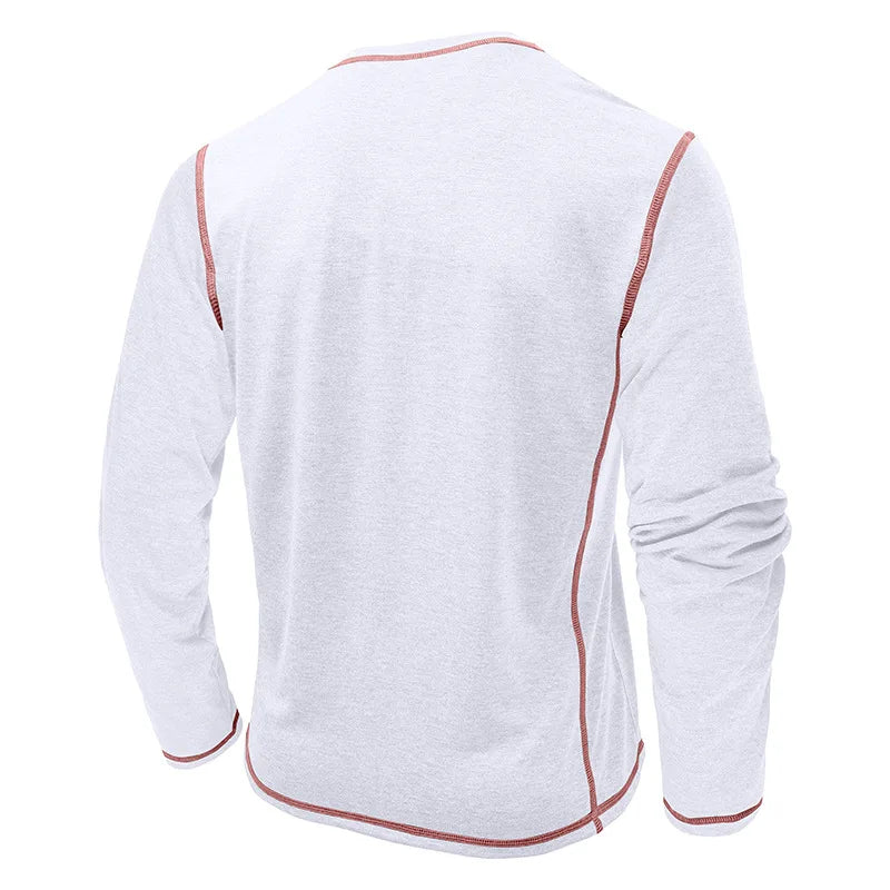 ALVARDE Henley Neck Uzun Kollu T-shirt