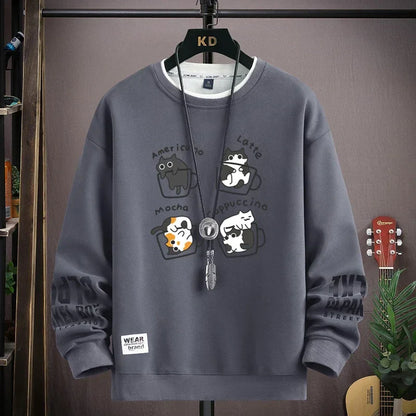 ALVARDE Kahve Desenli Sweatshirt