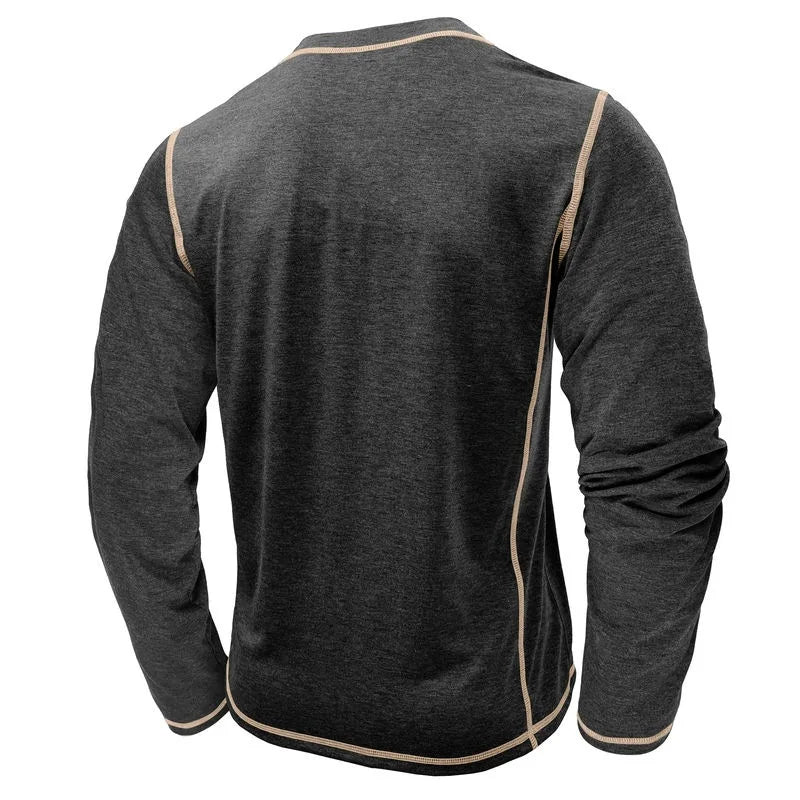 ALVARDE Henley Neck Uzun Kollu T-shirt