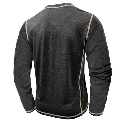 ALVARDE Henley Neck Uzun Kollu T-shirt
