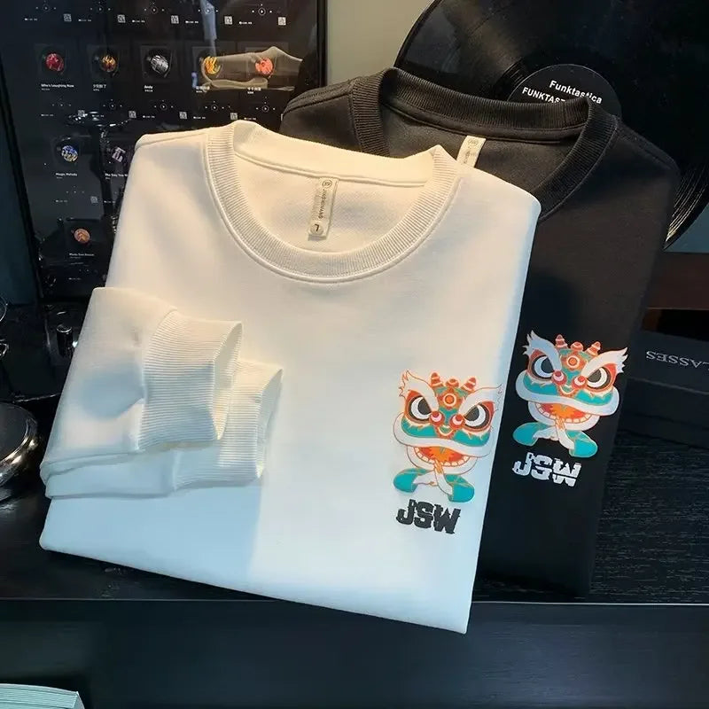 ALVARDE Japan Aslan Figür Baskılı Sweatshirt