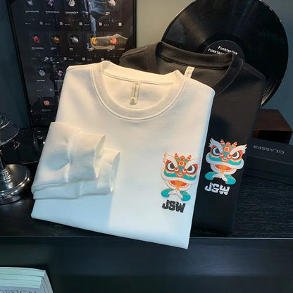 ALVARDE Japan Aslan Figür Baskılı Sweatshirt