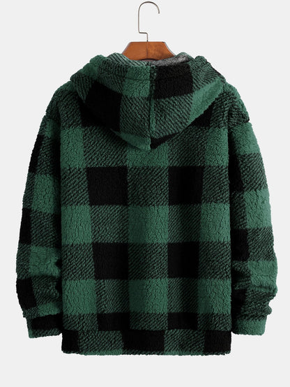 ALVARDE Plaid Pattern Hoodie
