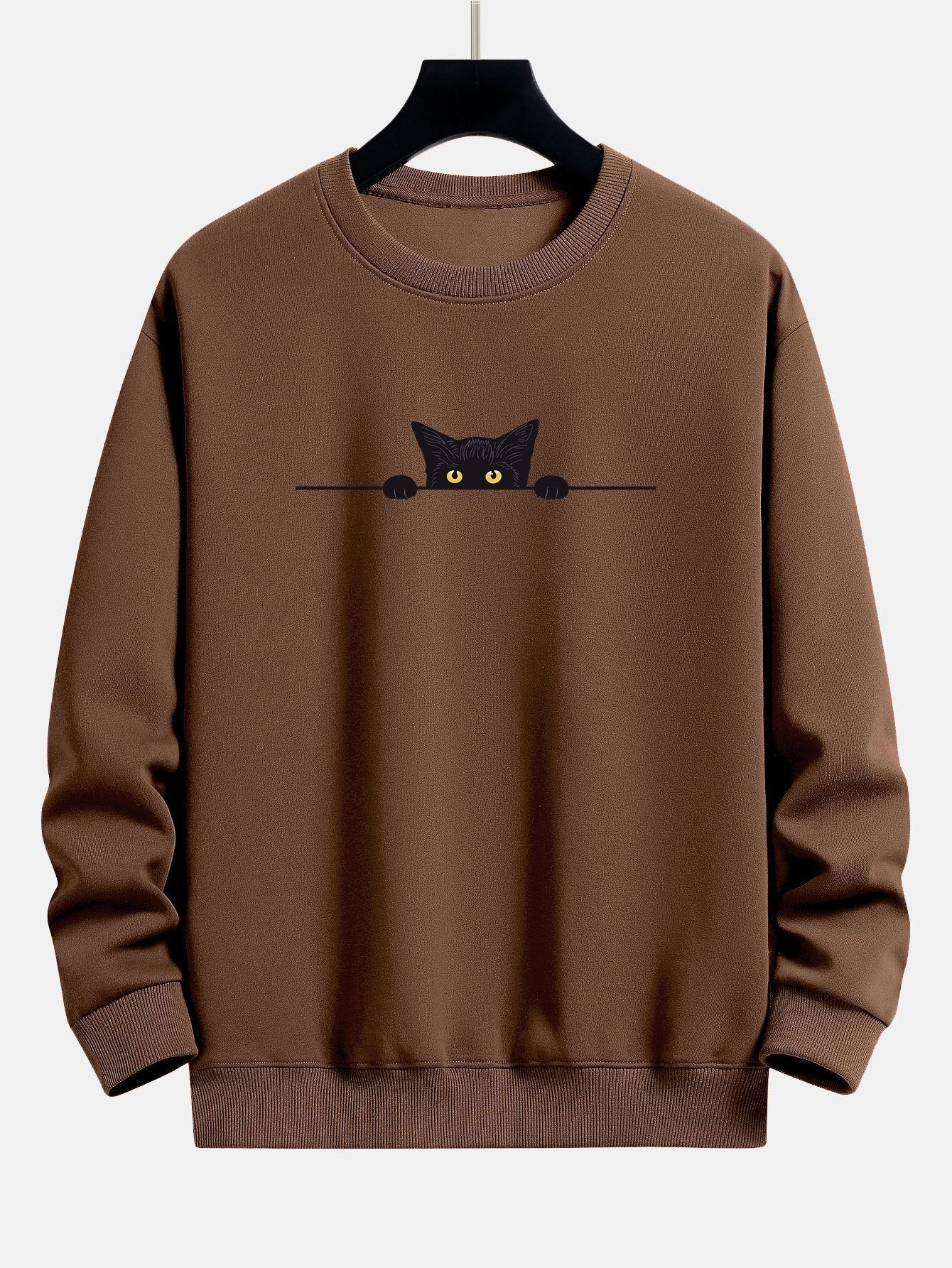 ALVARDE Black Cat Desenli Sweatshirt