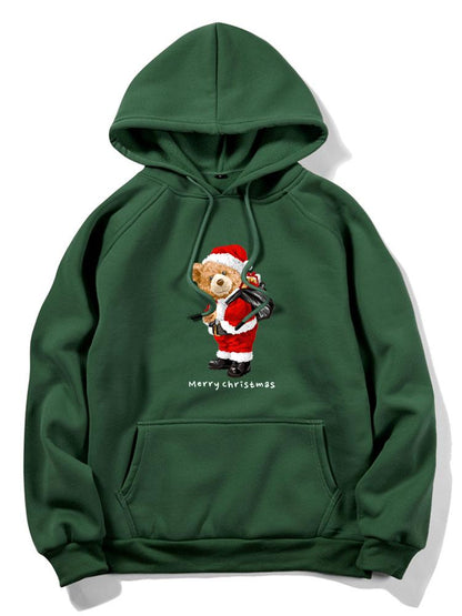 ALVARDE Christmas Bear Print Hoodie