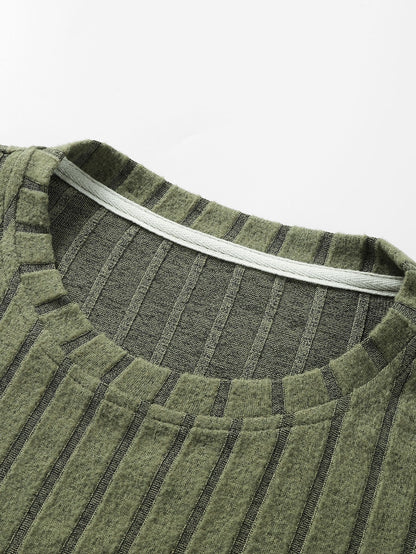 ALVARDE Knit Ribbed Sweatshirt