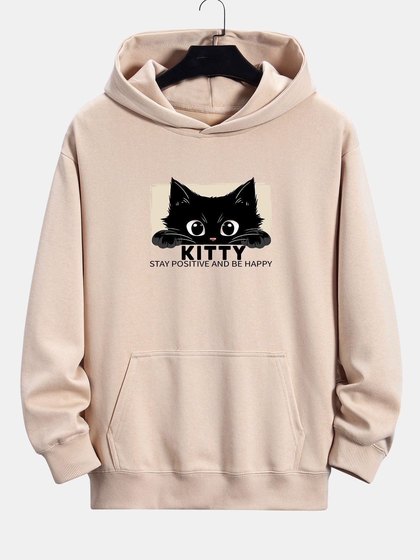ALVARDE Black Cat Print Hoodie