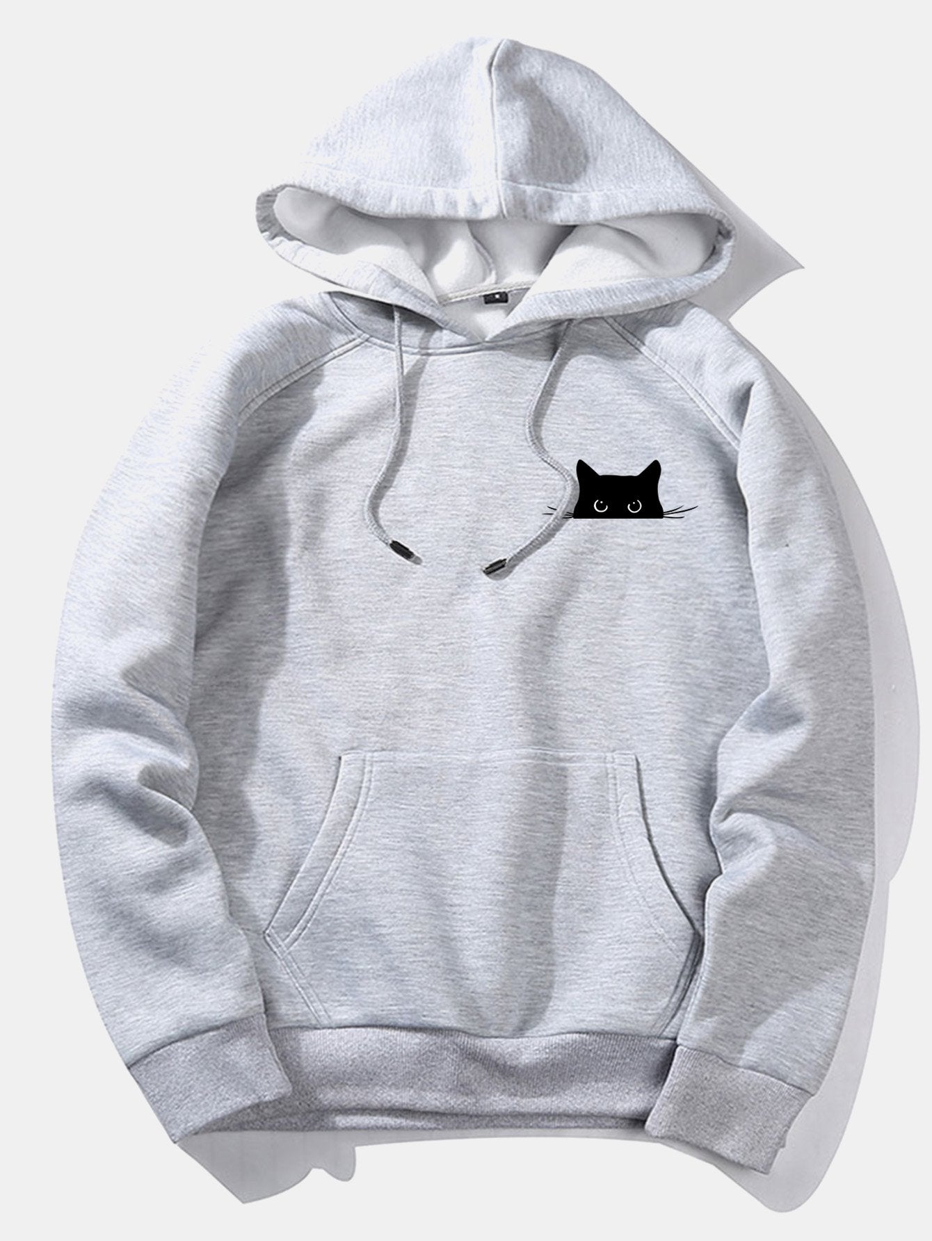 ALVARDE Black Cat Printed Hoodie