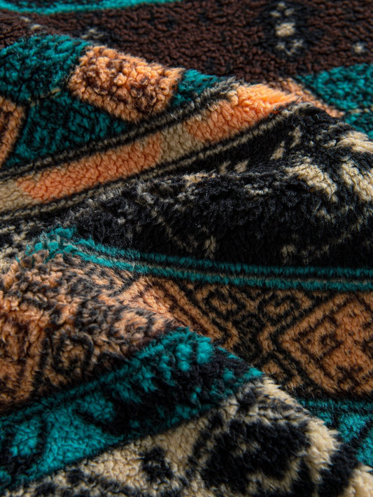 ALVARDE Ethnic Geometric Teddy Hoodie