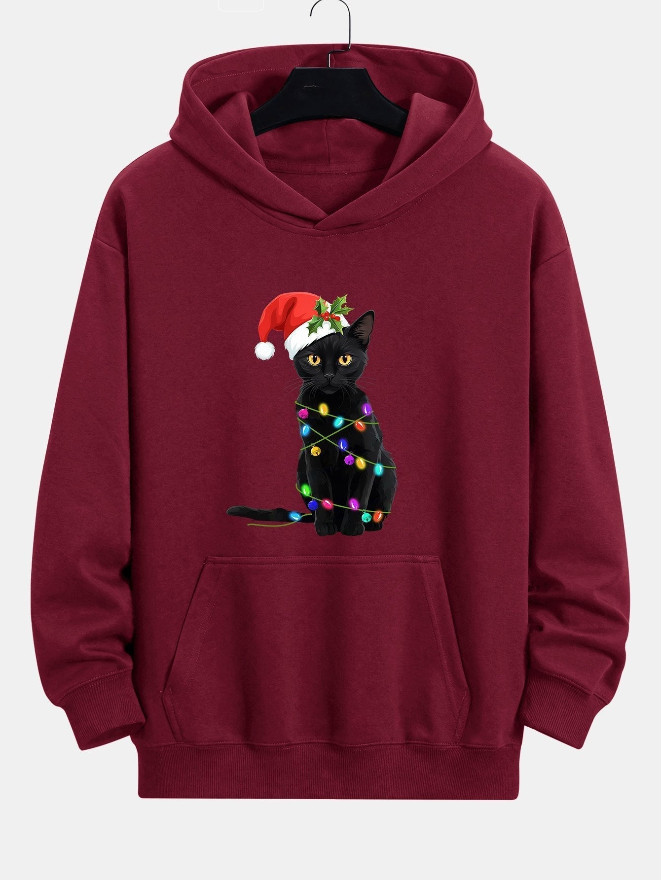 ALVARDE Christmas Lights Cat Hoodie