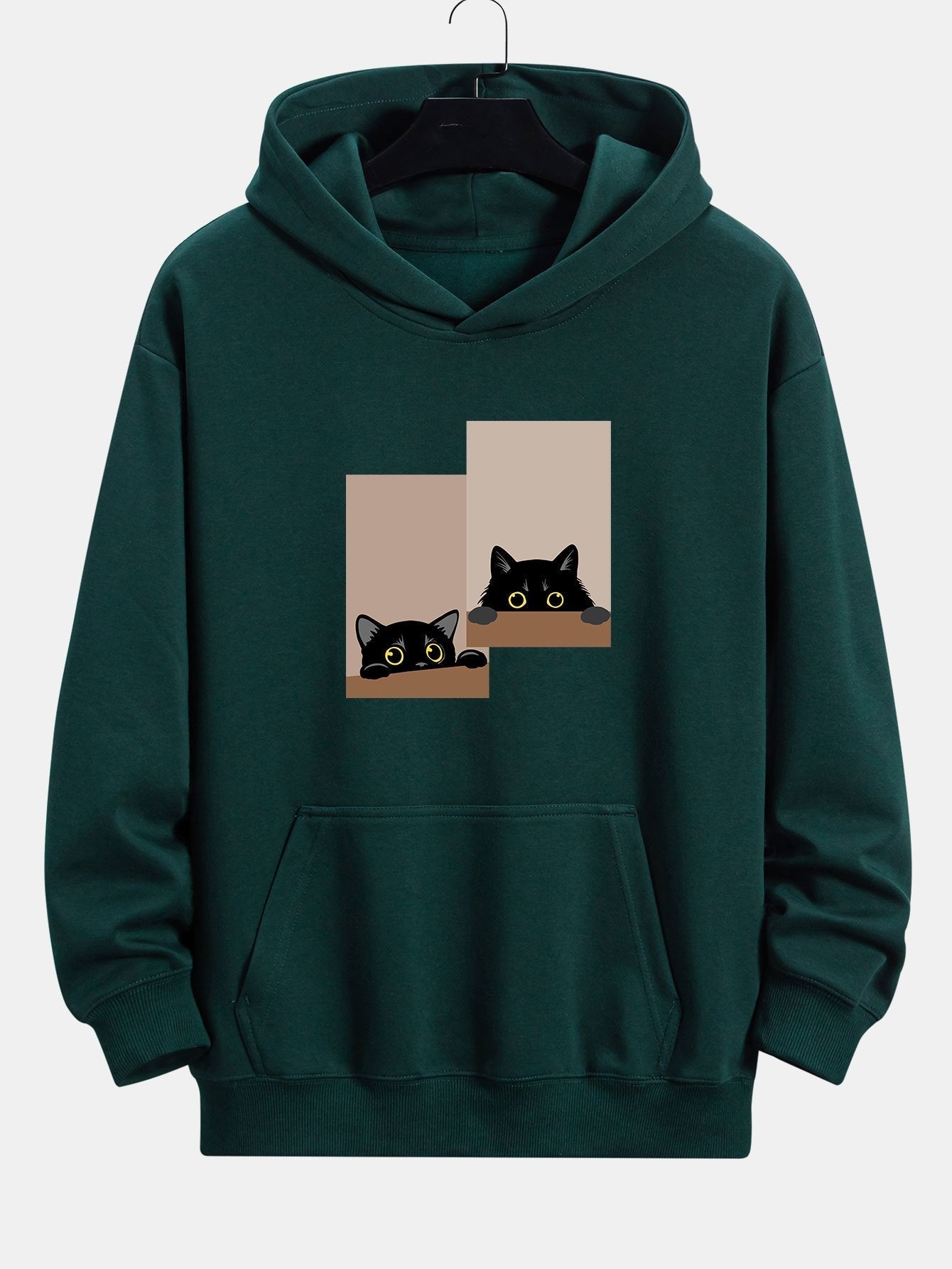 ALVARDE Black Cat Staring Hoodie
