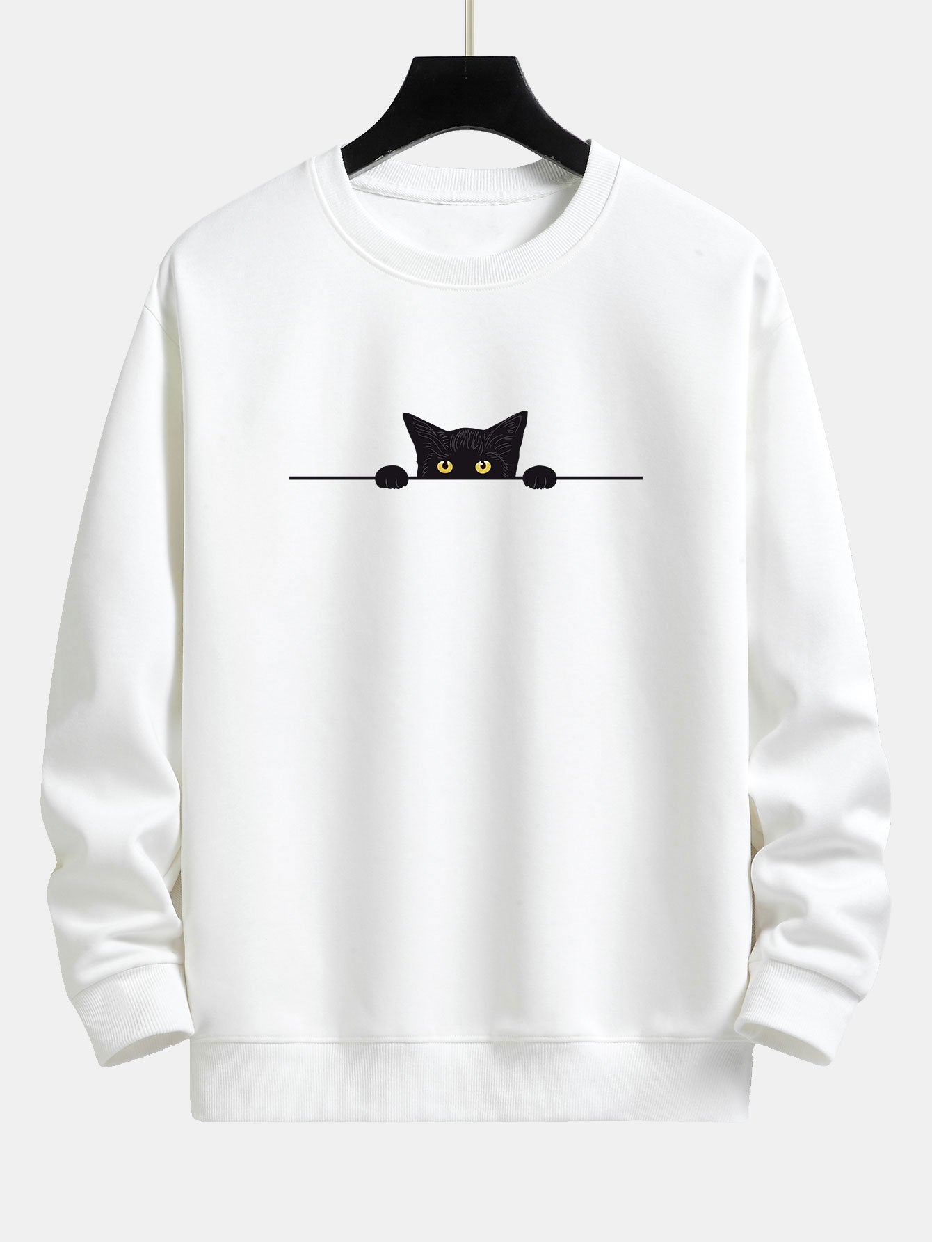 ALVARDE Black Cat Desenli Sweatshirt