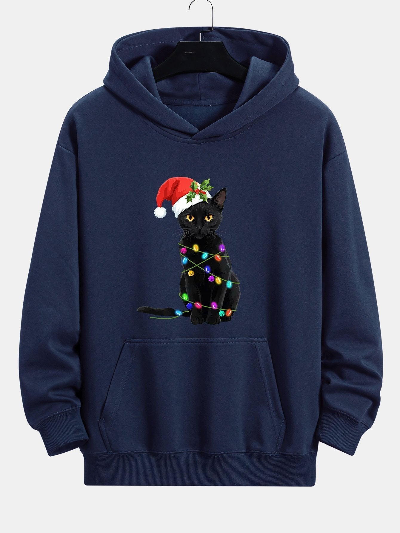 ALVARDE Christmas Lights Cat Hoodie
