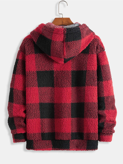 ALVARDE Plaid Pattern Hoodie