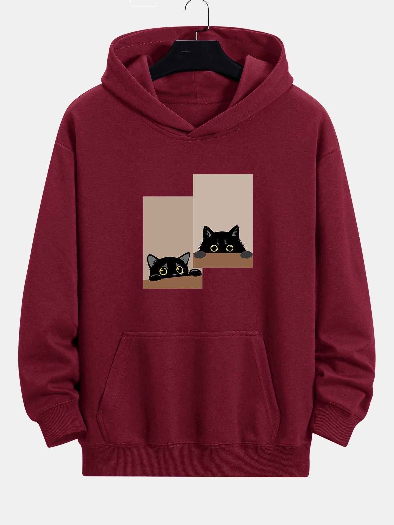 ALVARDE Black Cat Staring Hoodie