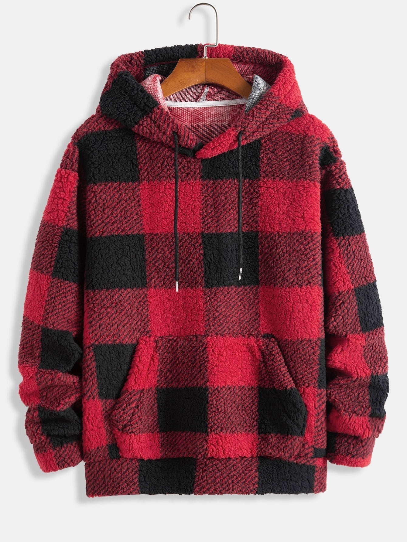 ALVARDE Plaid Pattern Hoodie
