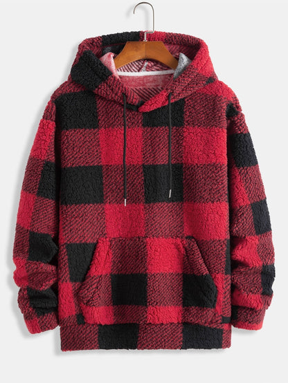 ALVARDE Plaid Pattern Hoodie