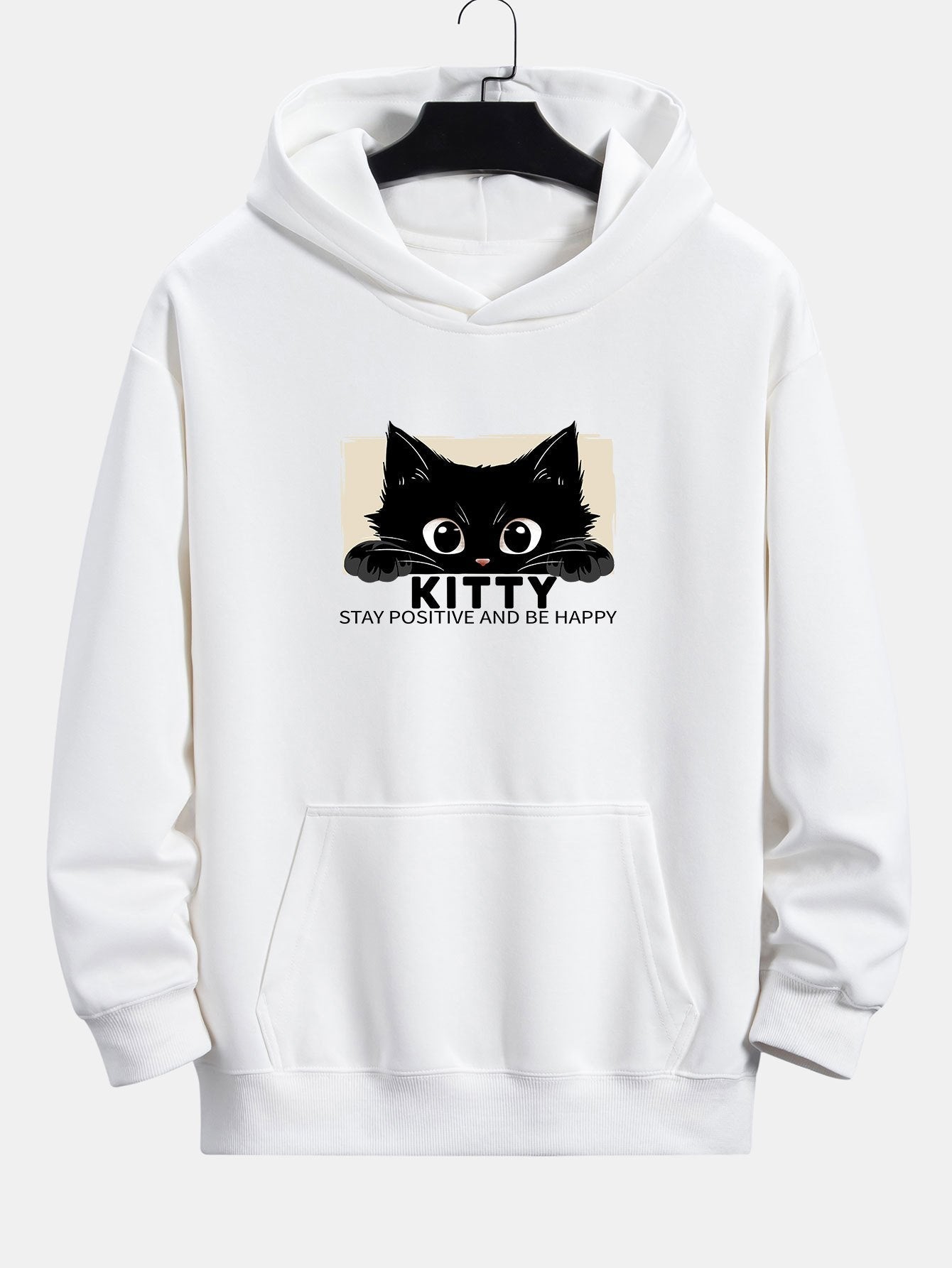ALVARDE Black Cat Print Hoodie