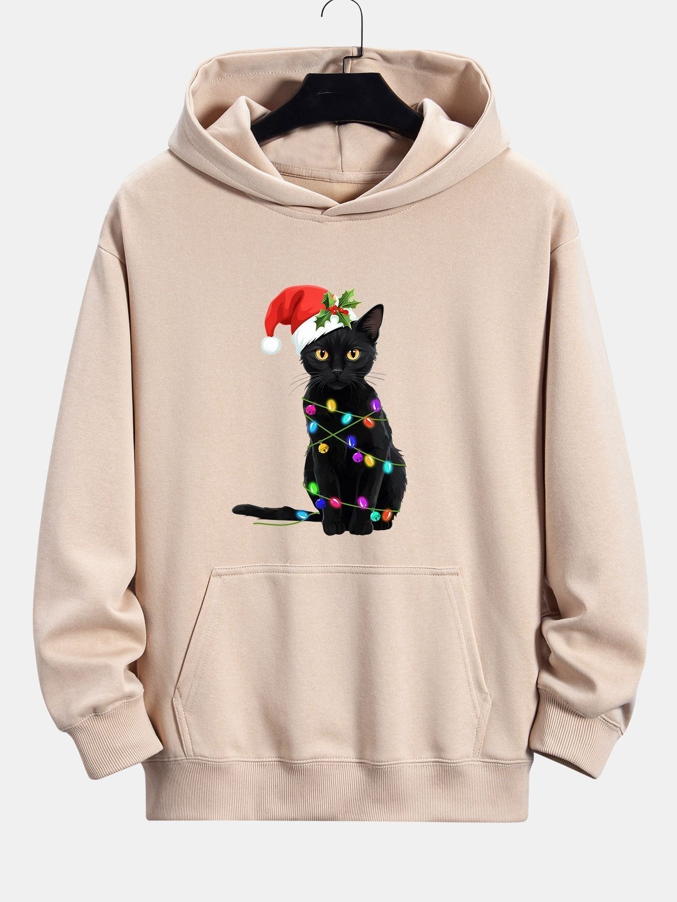 ALVARDE Christmas Lights Cat Hoodie