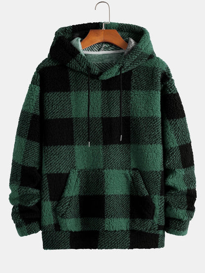 ALVARDE Plaid Pattern Hoodie