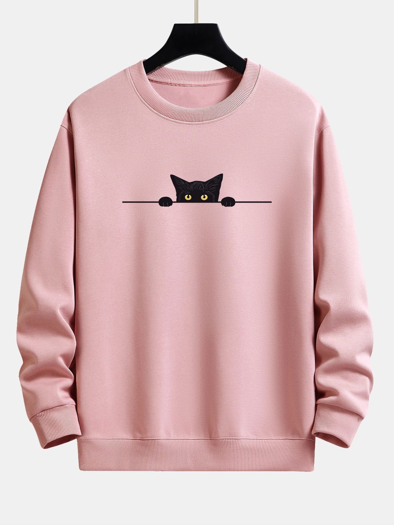 ALVARDE Black Cat Desenli Sweatshirt