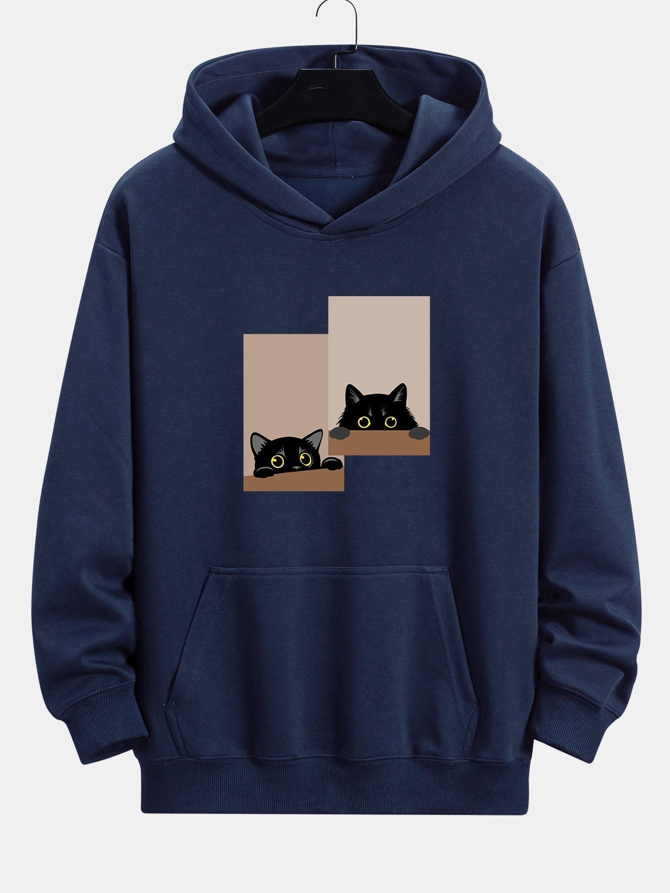 ALVARDE Black Cat Staring Hoodie